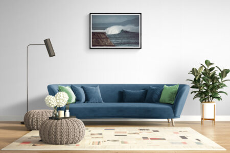 Beautiful Bali Surf photography fine art frame in a peaceful leaving room