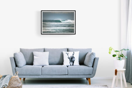 Beautiful Bali Surf photography fine art frame in a peaceful leaving room