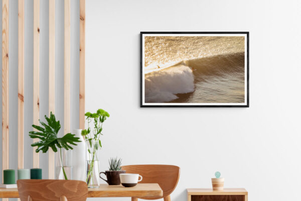 Beautiful Bali Surf photography fine art frame in a dining room