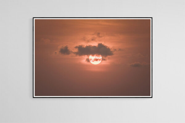 Printed fine art Bali Sunset photography with frame