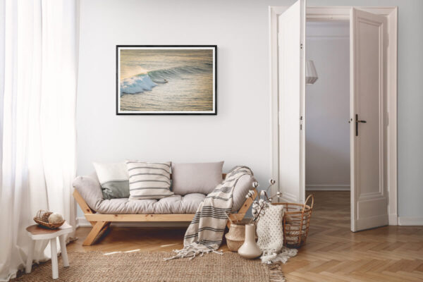 Beautiful Bali Surf photography fine art frame in a dining room