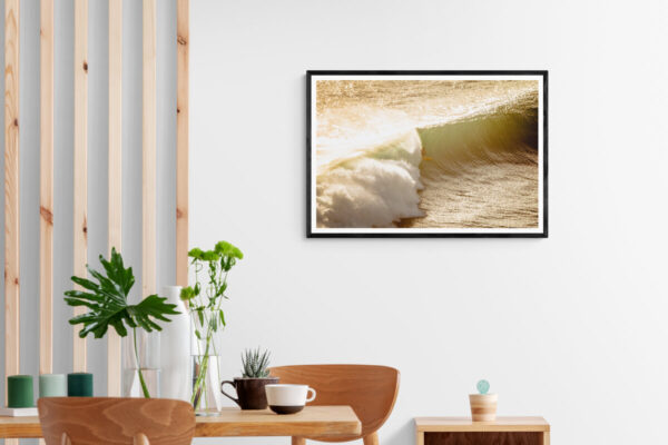 Beautiful Bali Surf photography fine art frame in a dining room