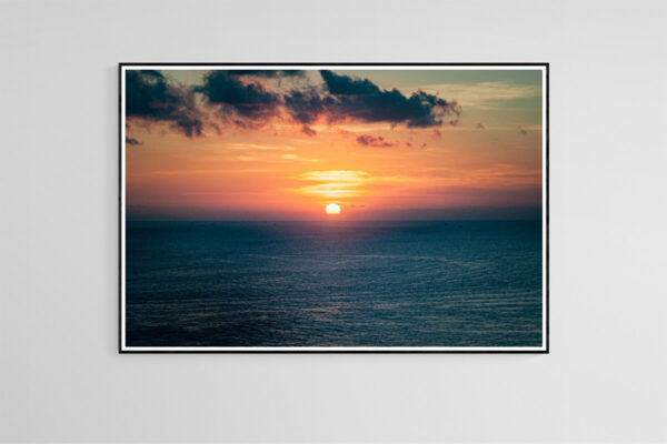 Printed fine art Bali Sunset photography with frame