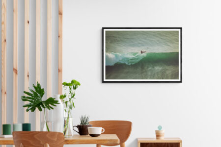 Beautiful Bali Surf photography fine art frame in a dining room