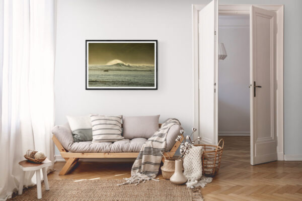 Beautiful Sumbawa Surf photography fine art frame in a peaceful leaving room
